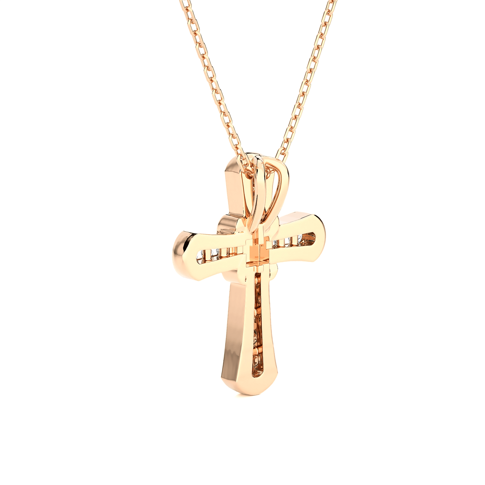 1/10  ctw Round Lab Grown Diamond Cross Pendant