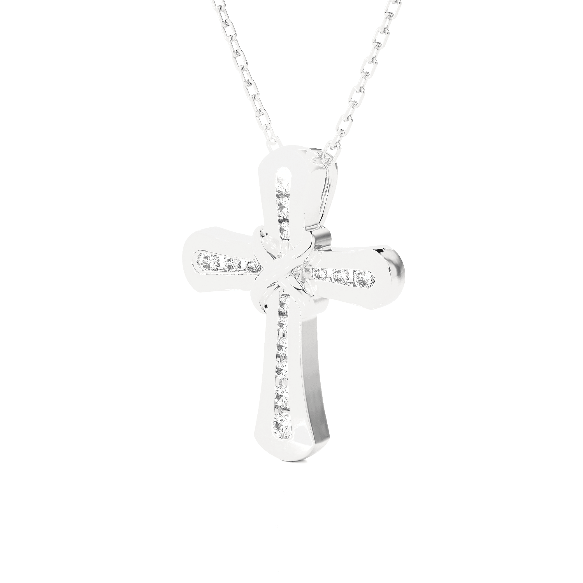 1/10  ctw Round Lab Grown Diamond Cross Pendant
