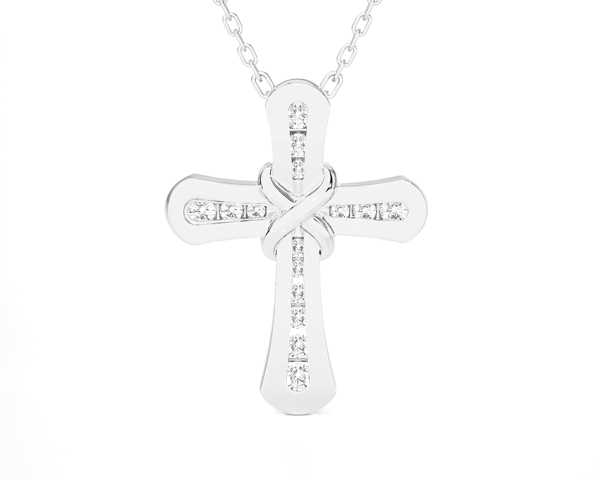 1/10  ctw Round Lab Grown Diamond Cross Pendant