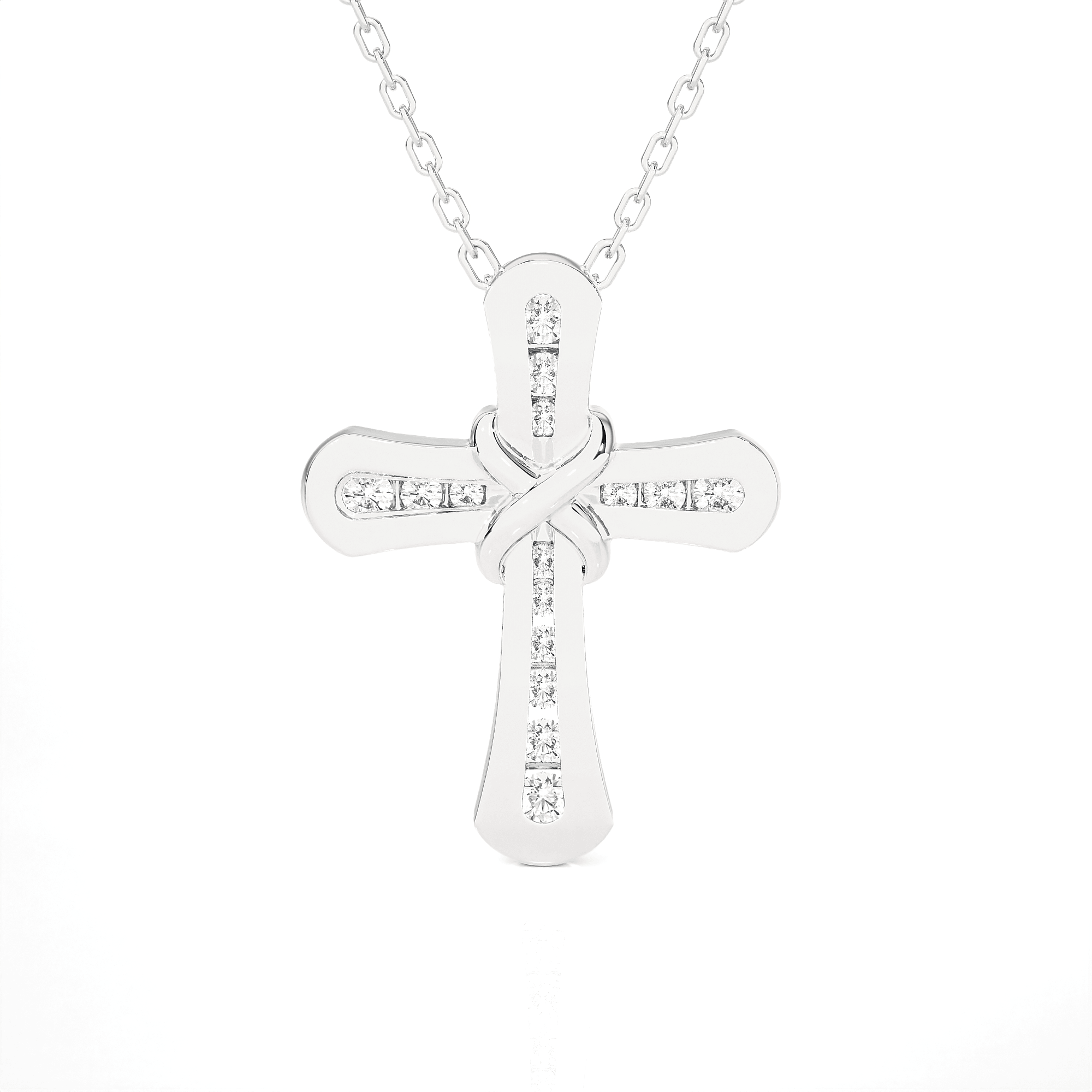 1/10  ctw Round Lab Grown Diamond Cross Pendant