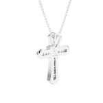1/10  ctw Round Lab Grown Diamond Cross Pendant