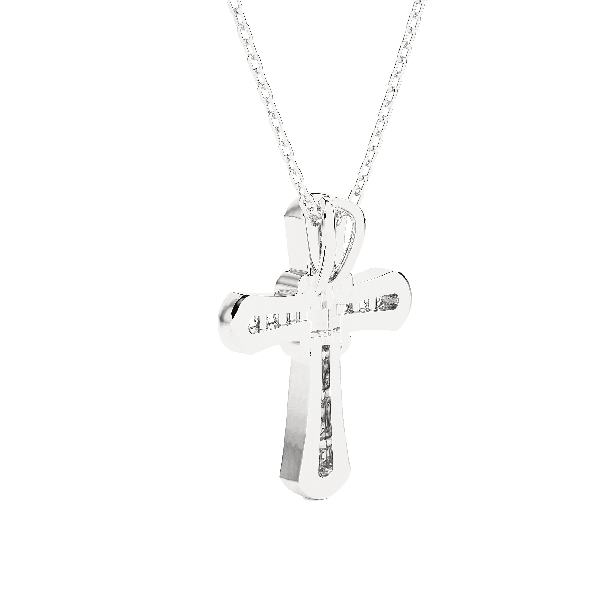 1/10  ctw Round Lab Grown Diamond Cross Pendant