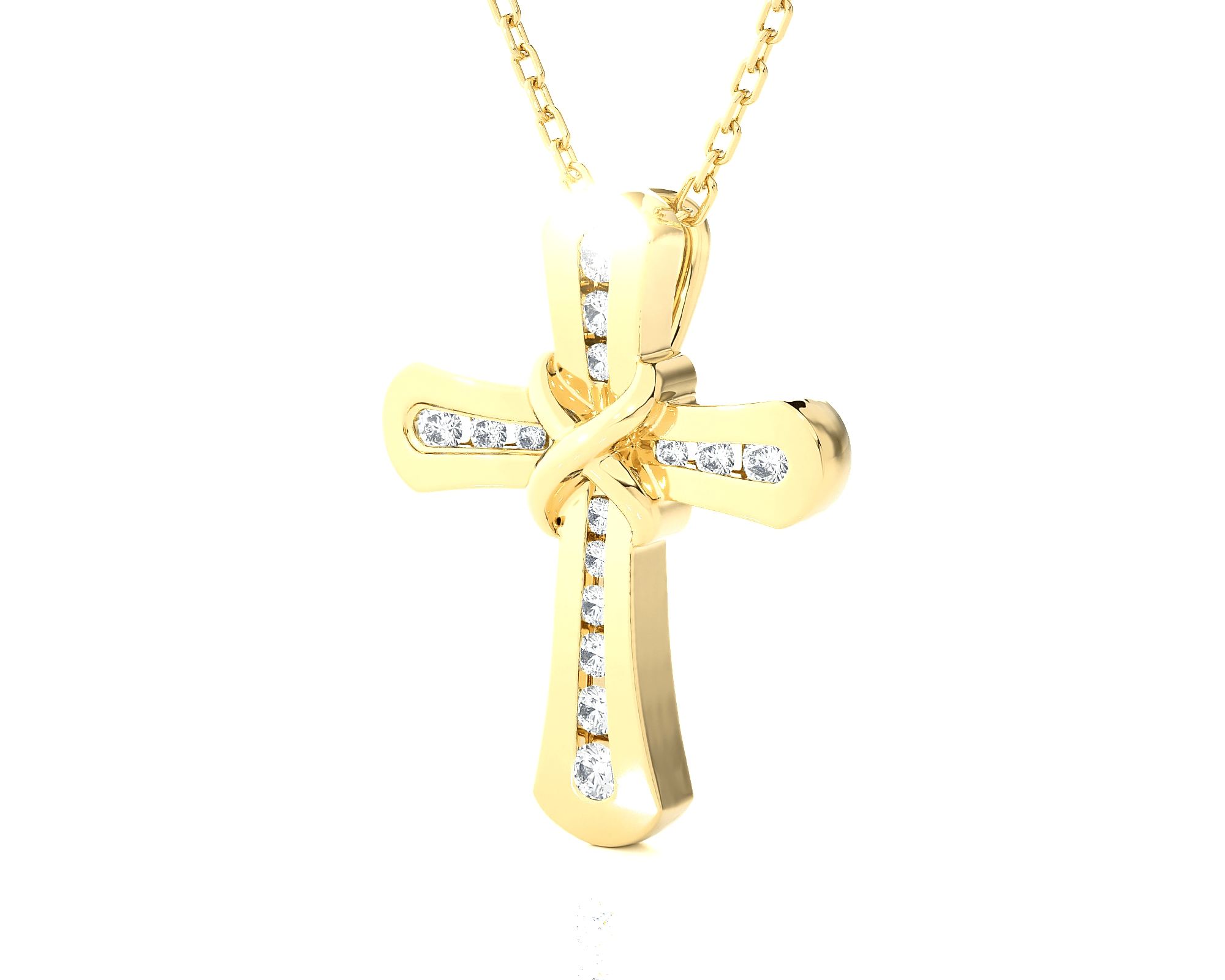 1/10  ctw Round Lab Grown Diamond Cross Pendant