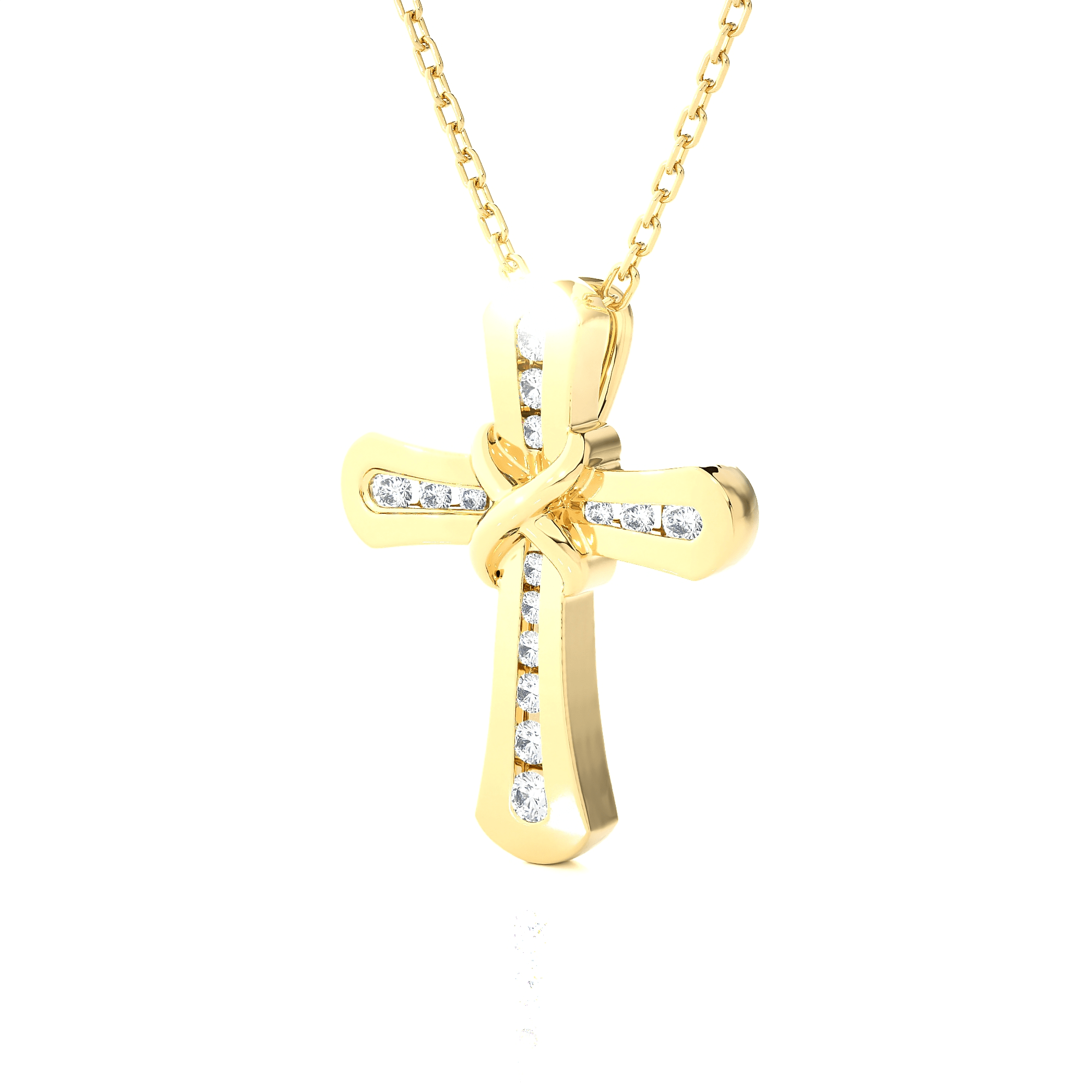 1/10  ctw Round Lab Grown Diamond Cross Pendant