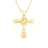 1/10  ctw Round Lab Grown Diamond Cross Pendant
