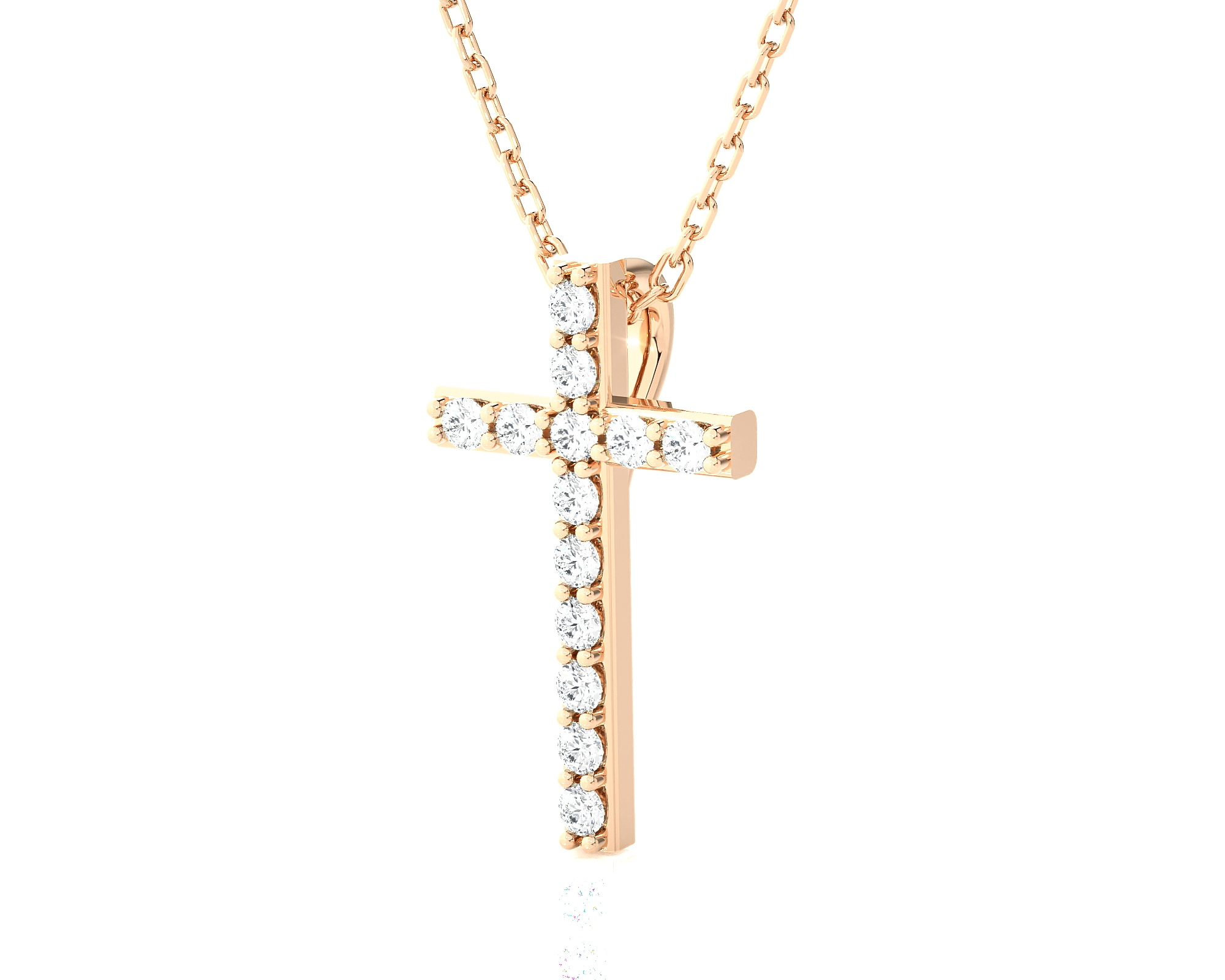 1/8  ctw Round Lab Grown Diamond Cross Pendant
