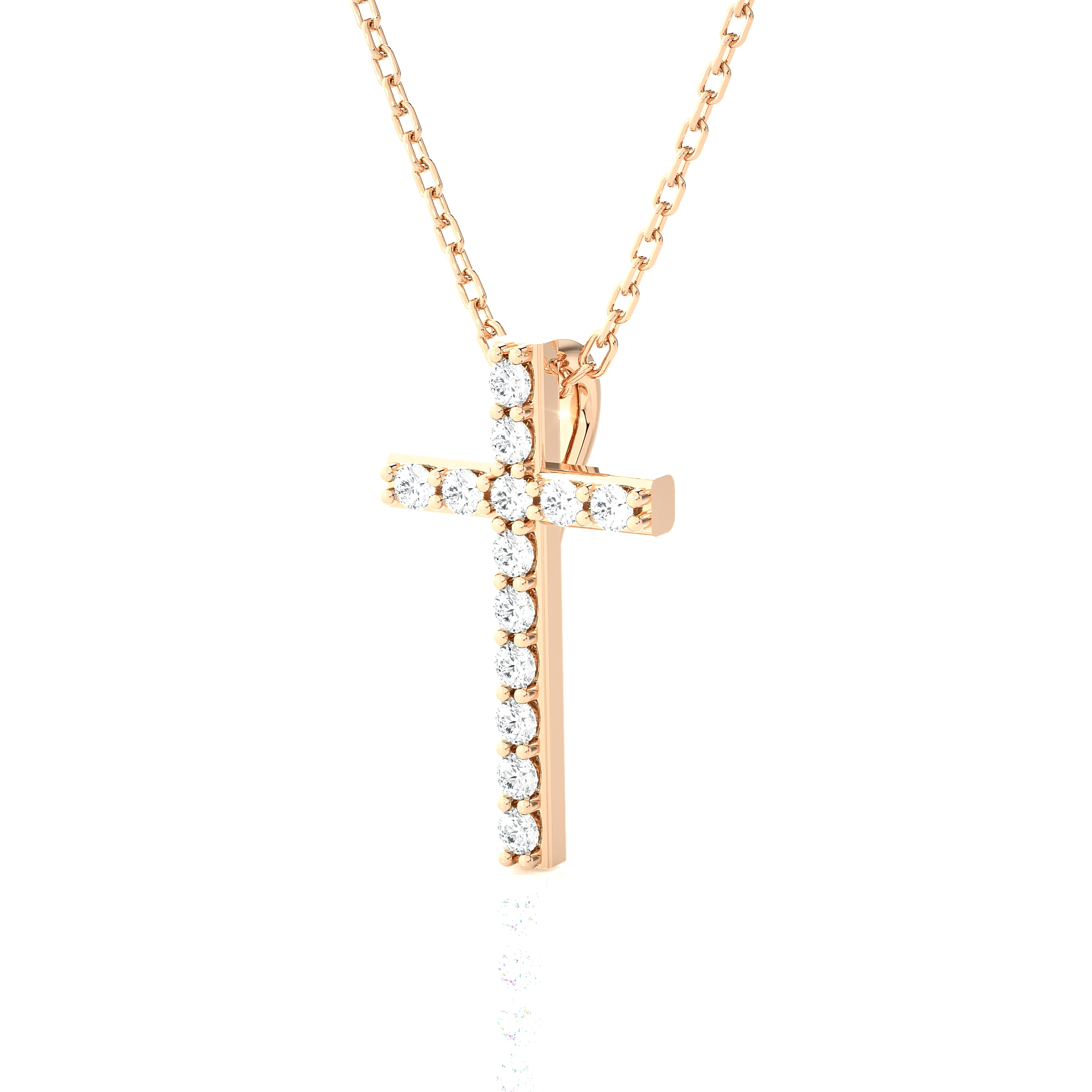 1/8  ctw Round Lab Grown Diamond Cross Pendant
