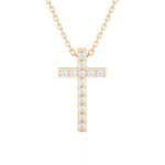 1/8  ctw Round Lab Grown Diamond Cross Pendant
