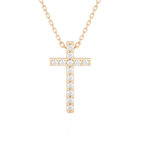 1/8  ctw Round Lab Grown Diamond Cross Pendant