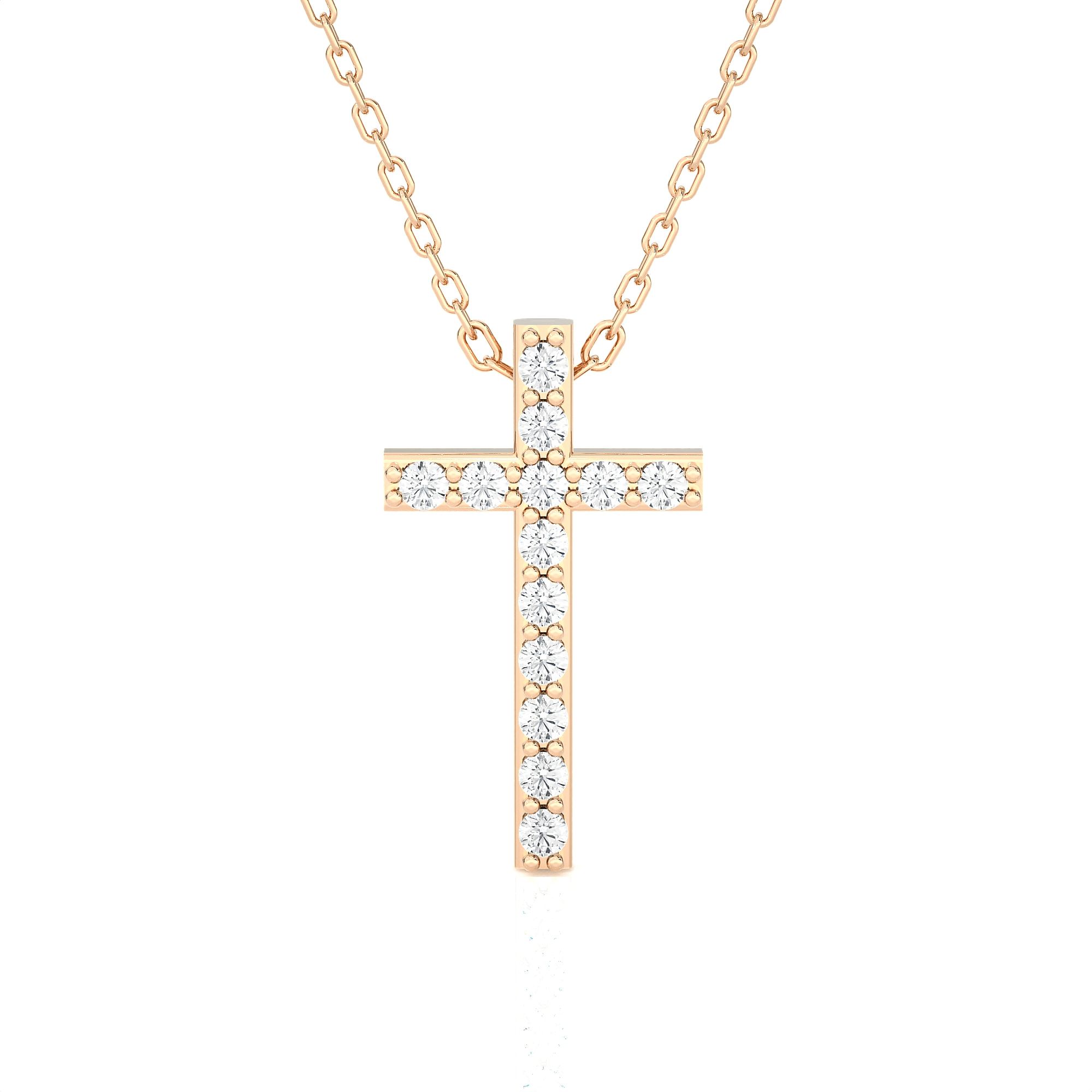 1/8  ctw Round Lab Grown Diamond Cross Pendant