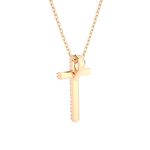 1/8  ctw Round Lab Grown Diamond Cross Pendant
