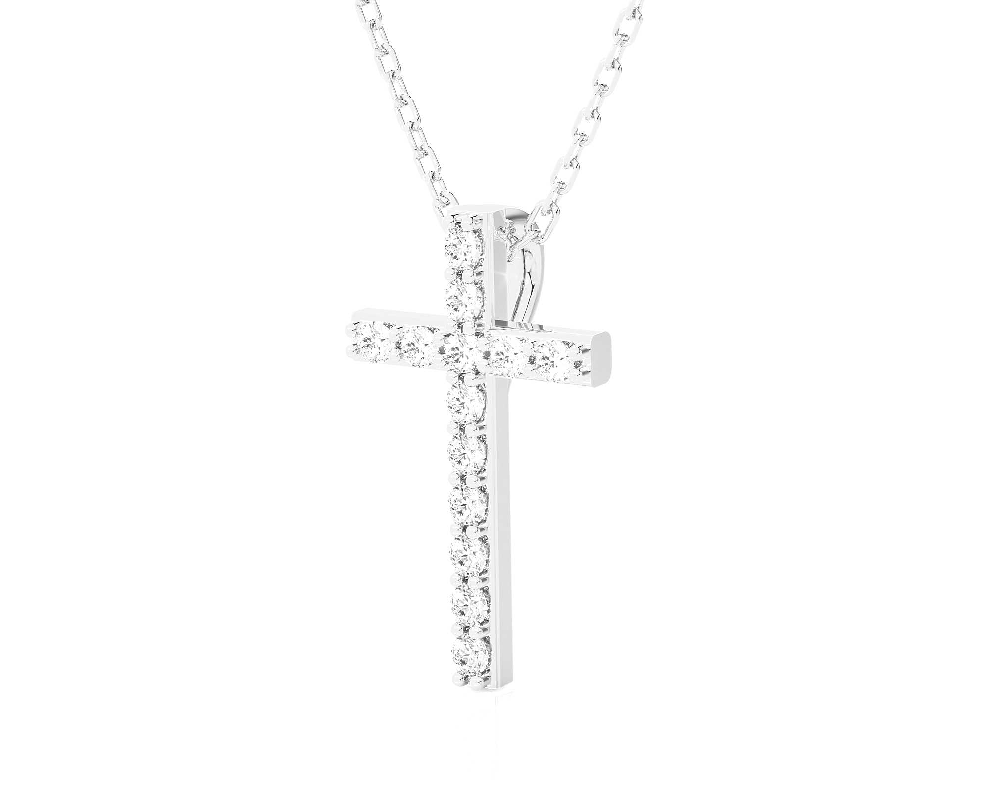 1/8  ctw Round Lab Grown Diamond Cross Pendant
