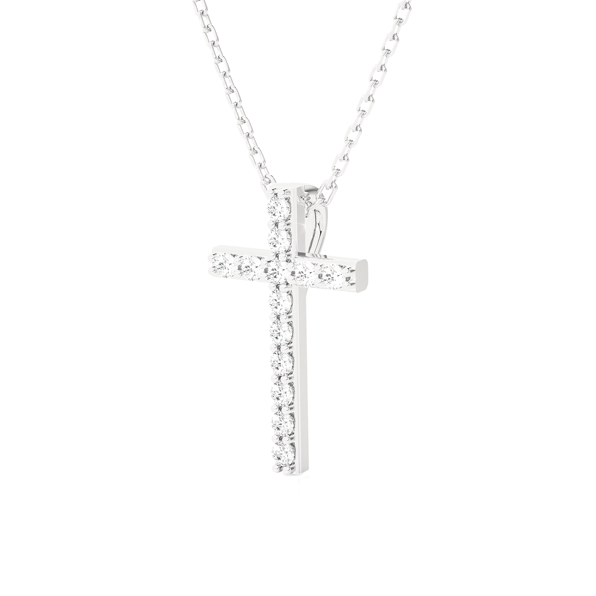 1/8  ctw Round Lab Grown Diamond Cross Pendant