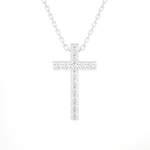 1/8  ctw Round Lab Grown Diamond Cross Pendant