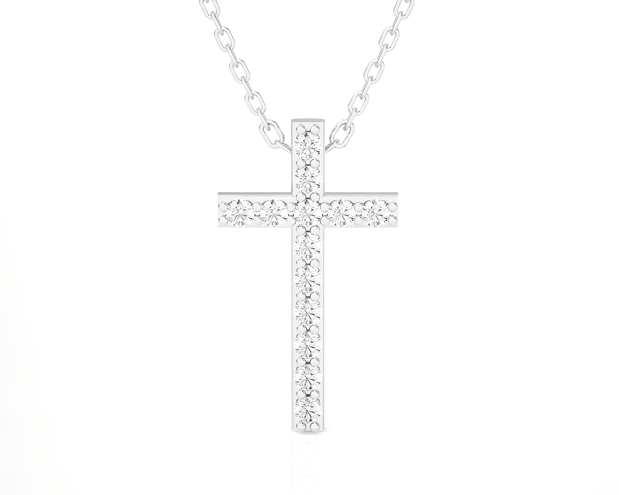 1/8  ctw Round Lab Grown Diamond Cross Pendant