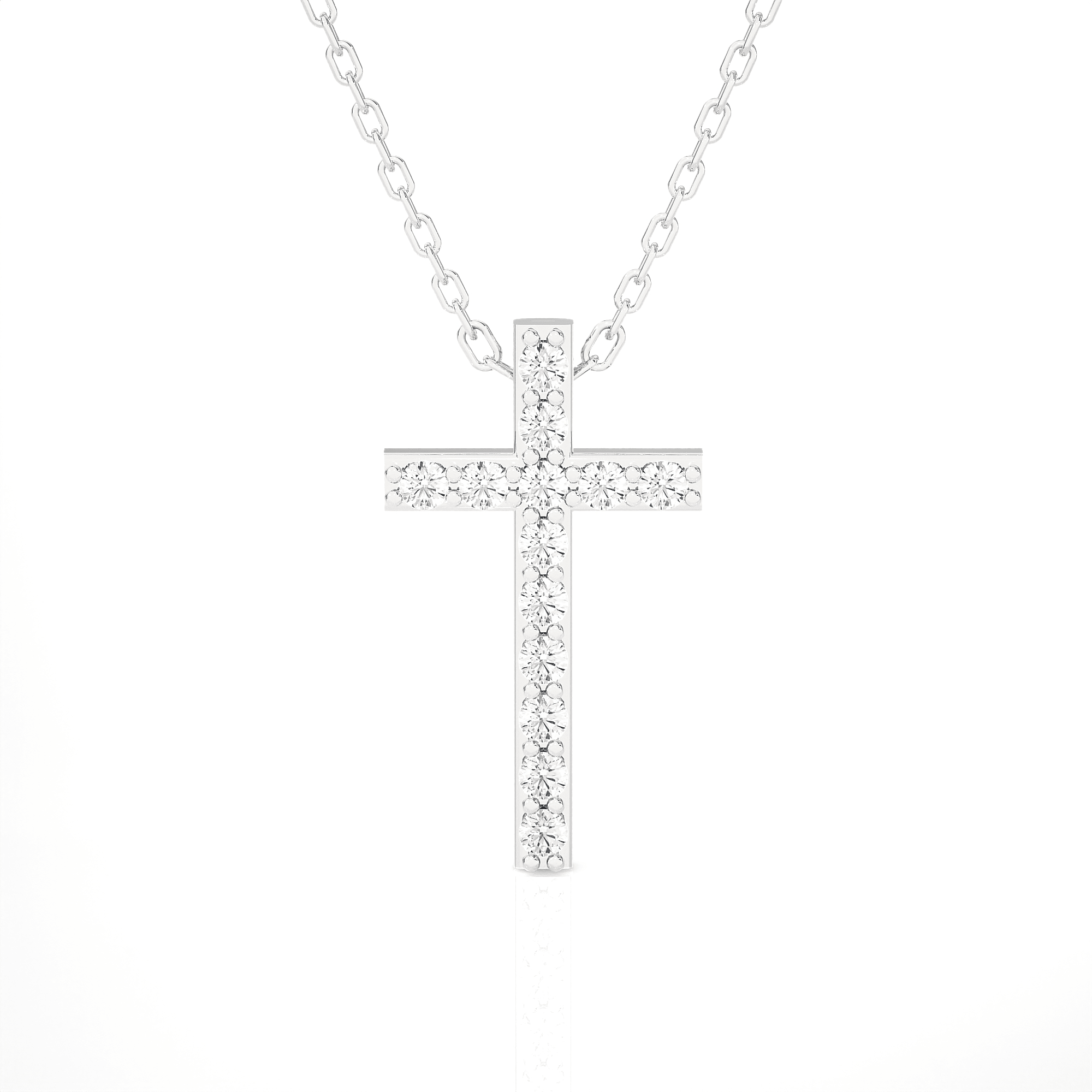 1/8  ctw Round Lab Grown Diamond Cross Pendant