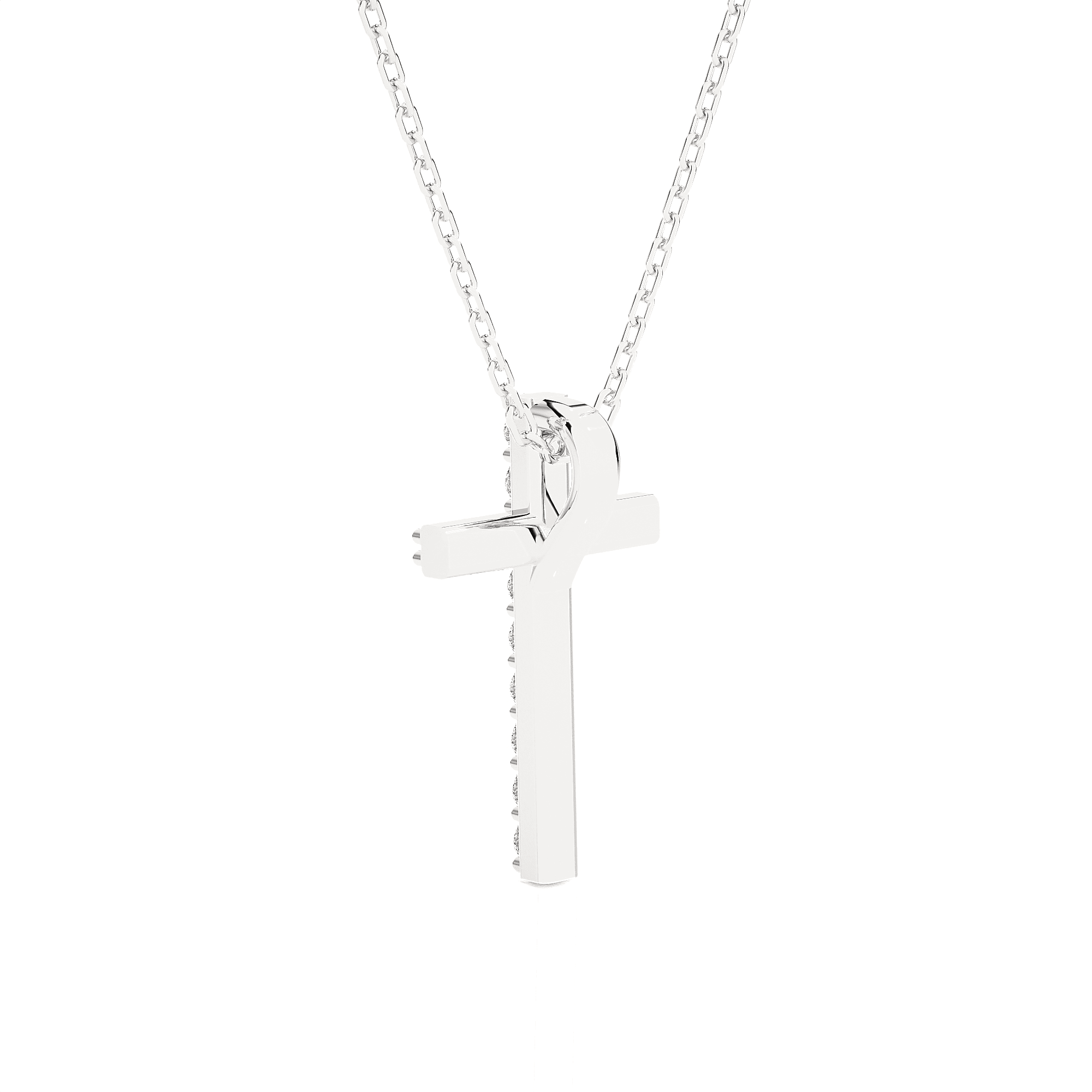1/8  ctw Round Lab Grown Diamond Cross Pendant