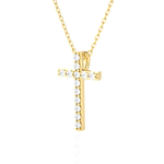 1/8  ctw Round Lab Grown Diamond Cross Pendant