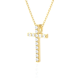 1/8  ctw Round Lab Grown Diamond Cross Pendant