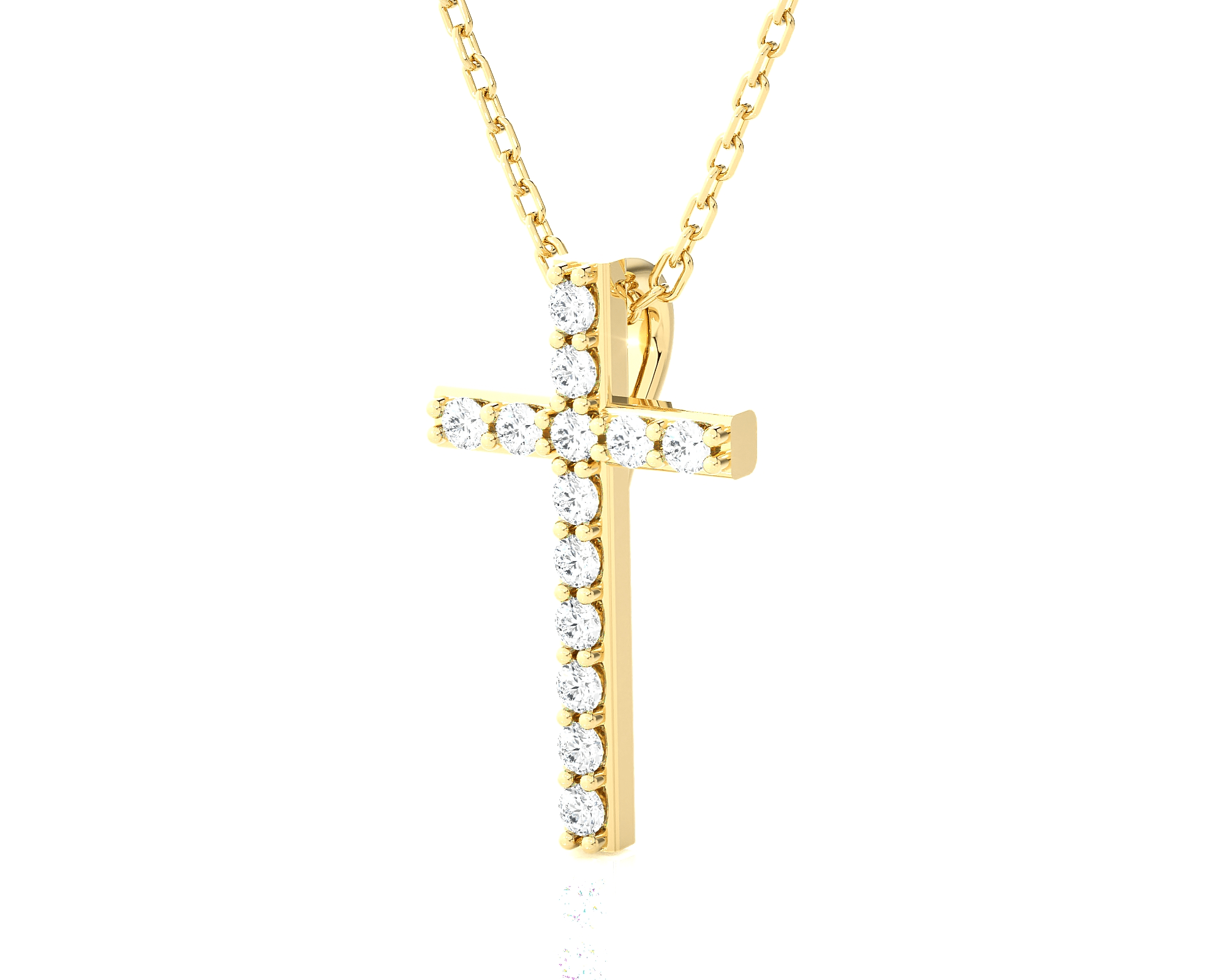 1/8  ctw Round Lab Grown Diamond Cross Pendant