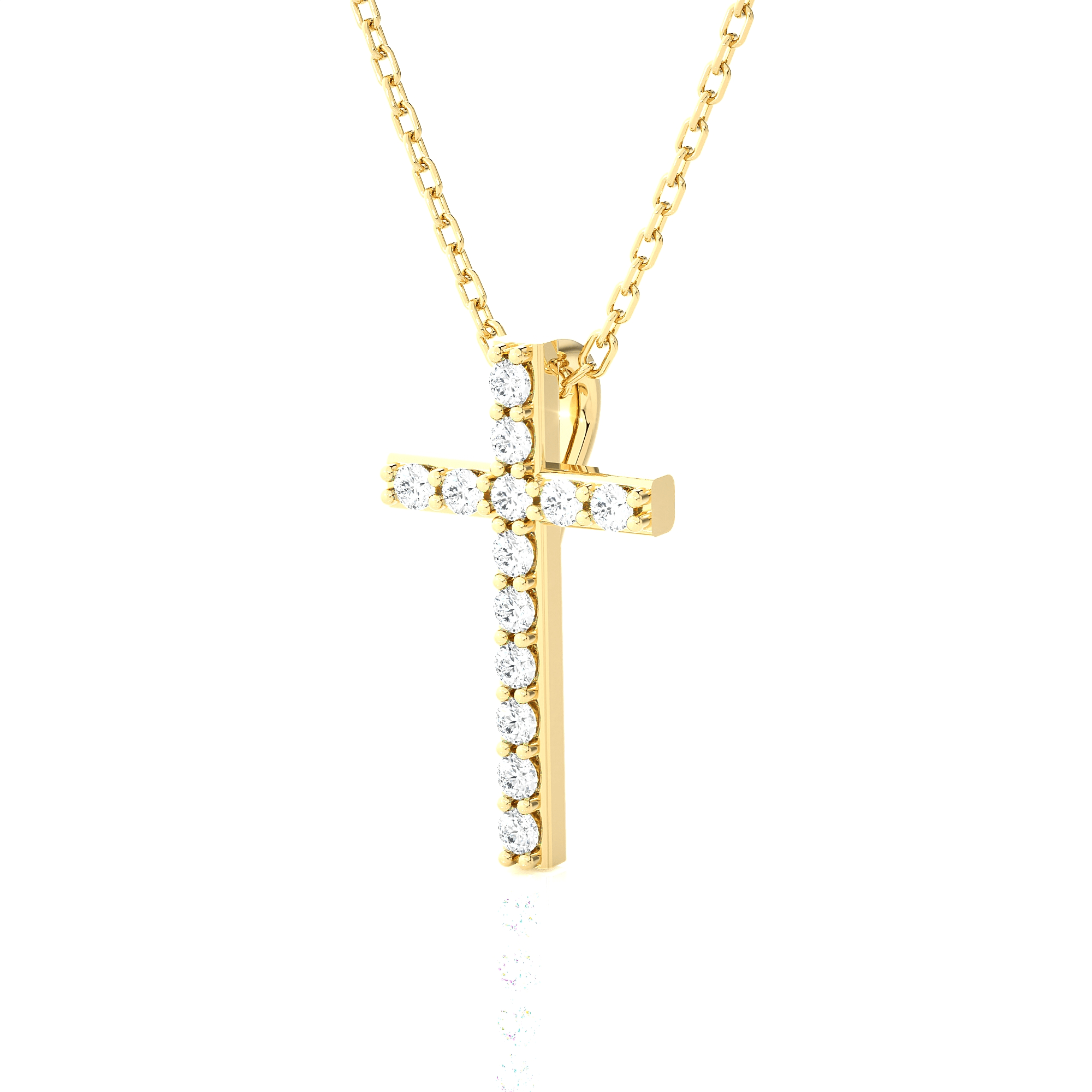 1/8  ctw Round Lab Grown Diamond Cross Pendant