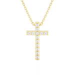 1/8  ctw Round Lab Grown Diamond Cross Pendant