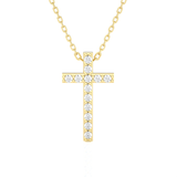 1/8  ctw Round Lab Grown Diamond Cross Pendant