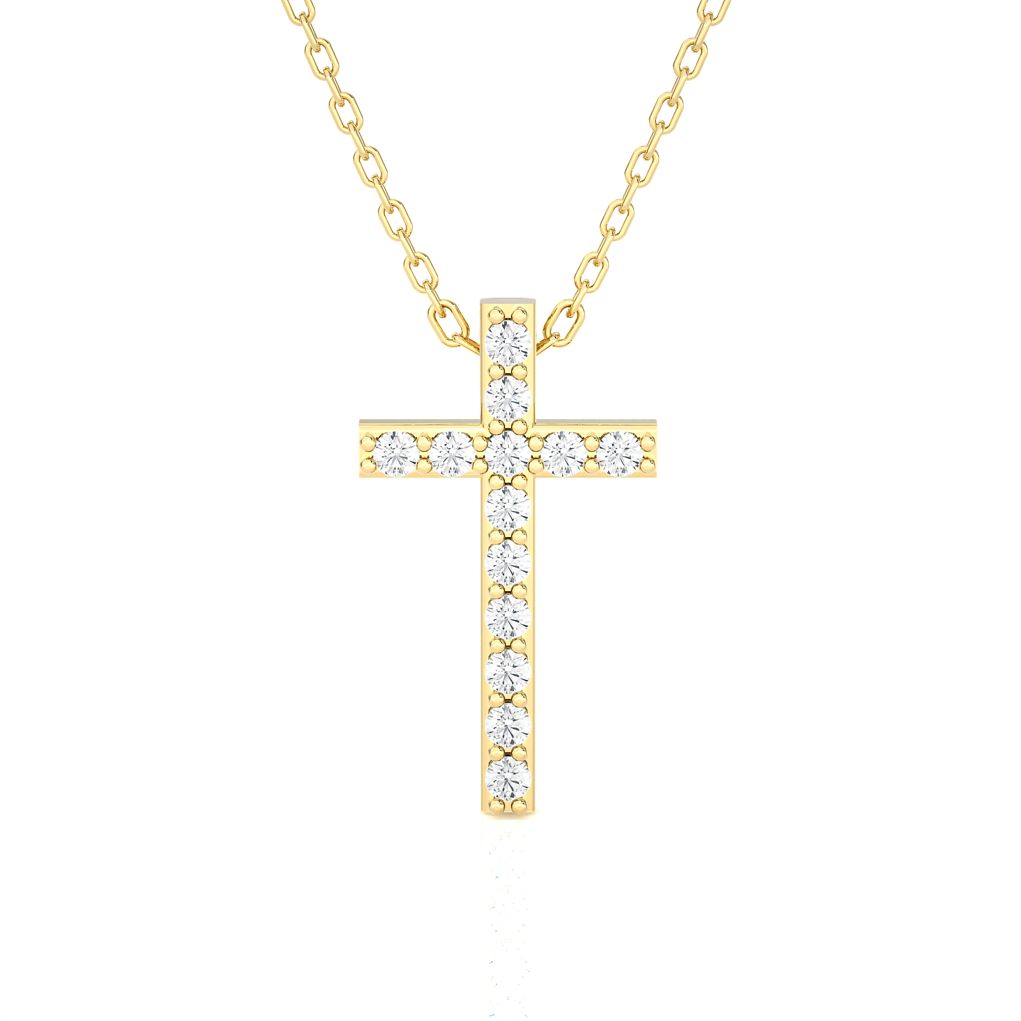 1/8  ctw Round Lab Grown Diamond Cross Pendant