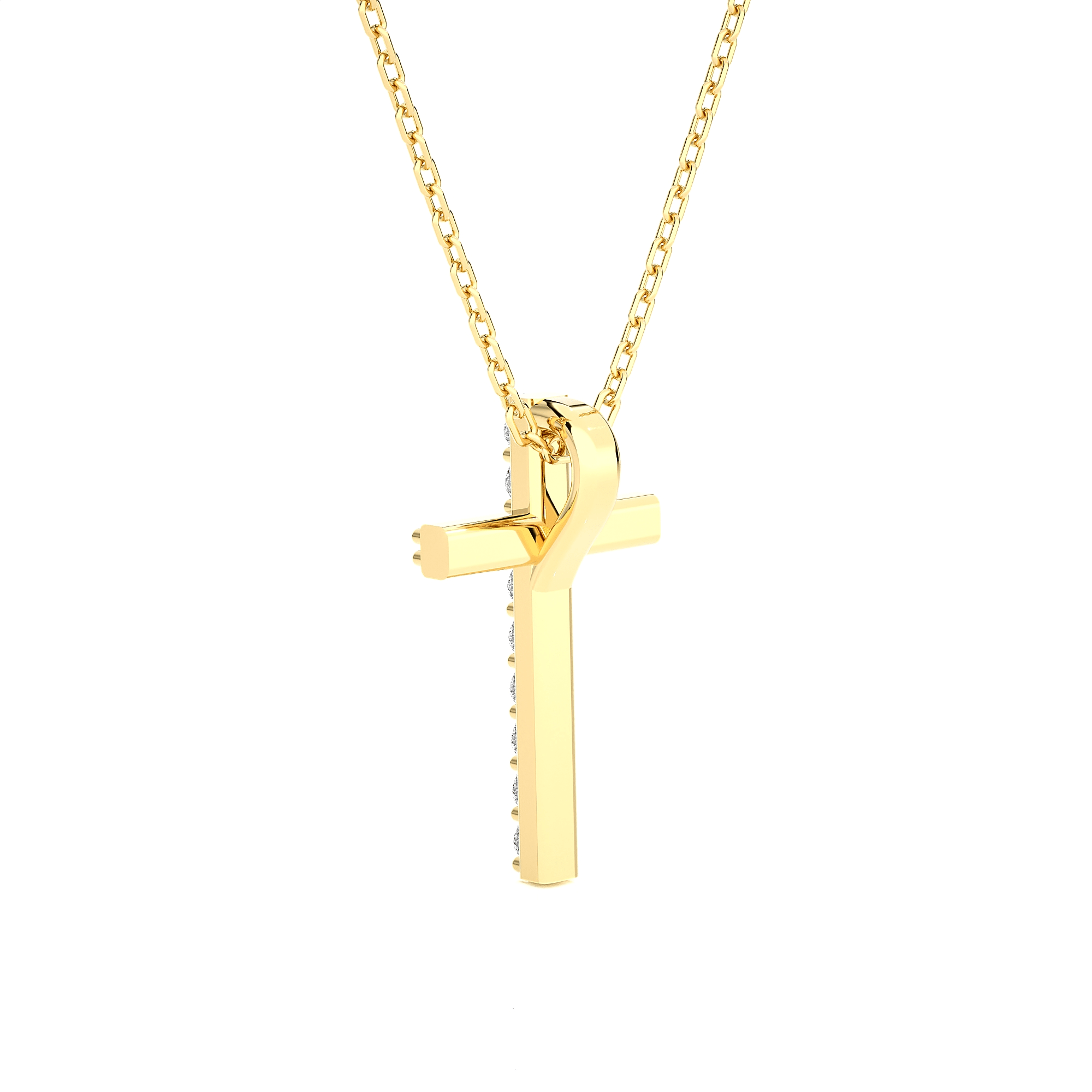 1/8  ctw Round Lab Grown Diamond Cross Pendant