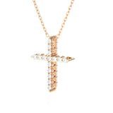 1/6  ctw Round Lab Grown Diamond Cross Pendant