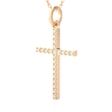 1/8  ctw Round Lab Grown Diamond Cross Pendant
