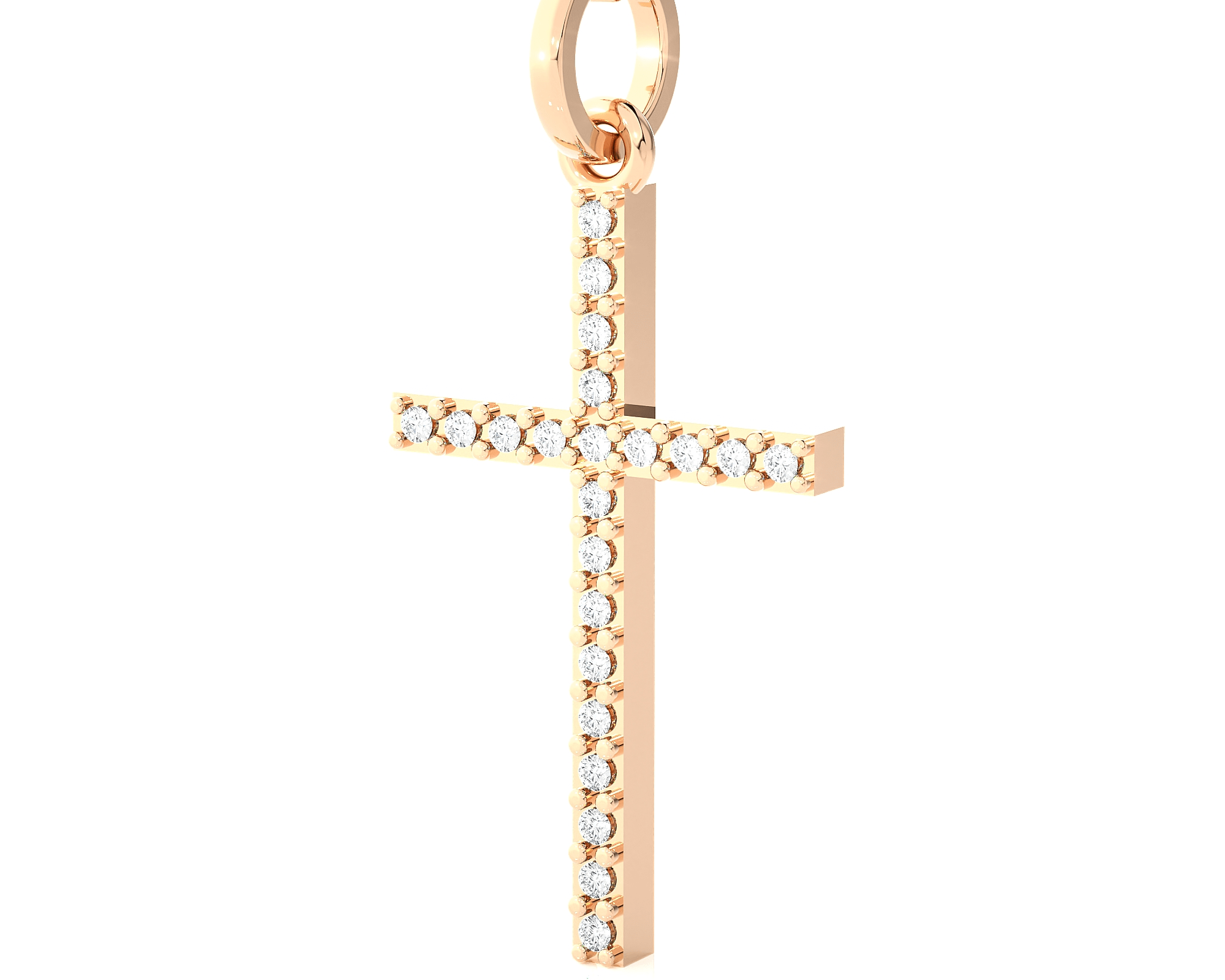 1/8  ctw Round Lab Grown Diamond Cross Pendant