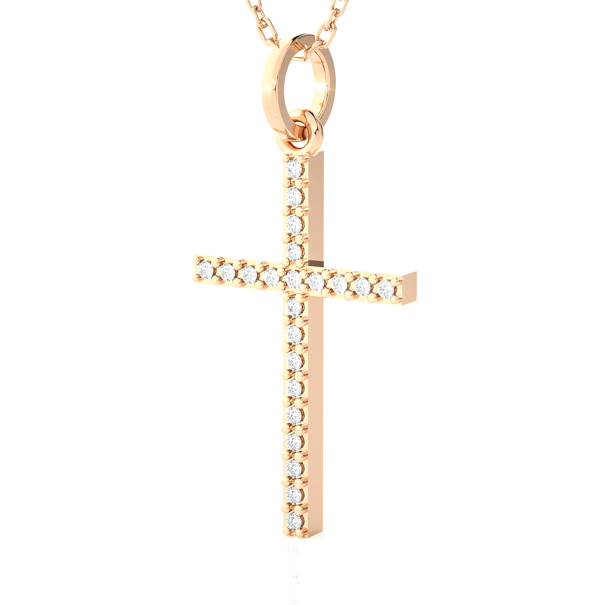1/8  ctw Round Lab Grown Diamond Cross Pendant