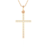 1/8  ctw Round Lab Grown Diamond Cross Pendant
