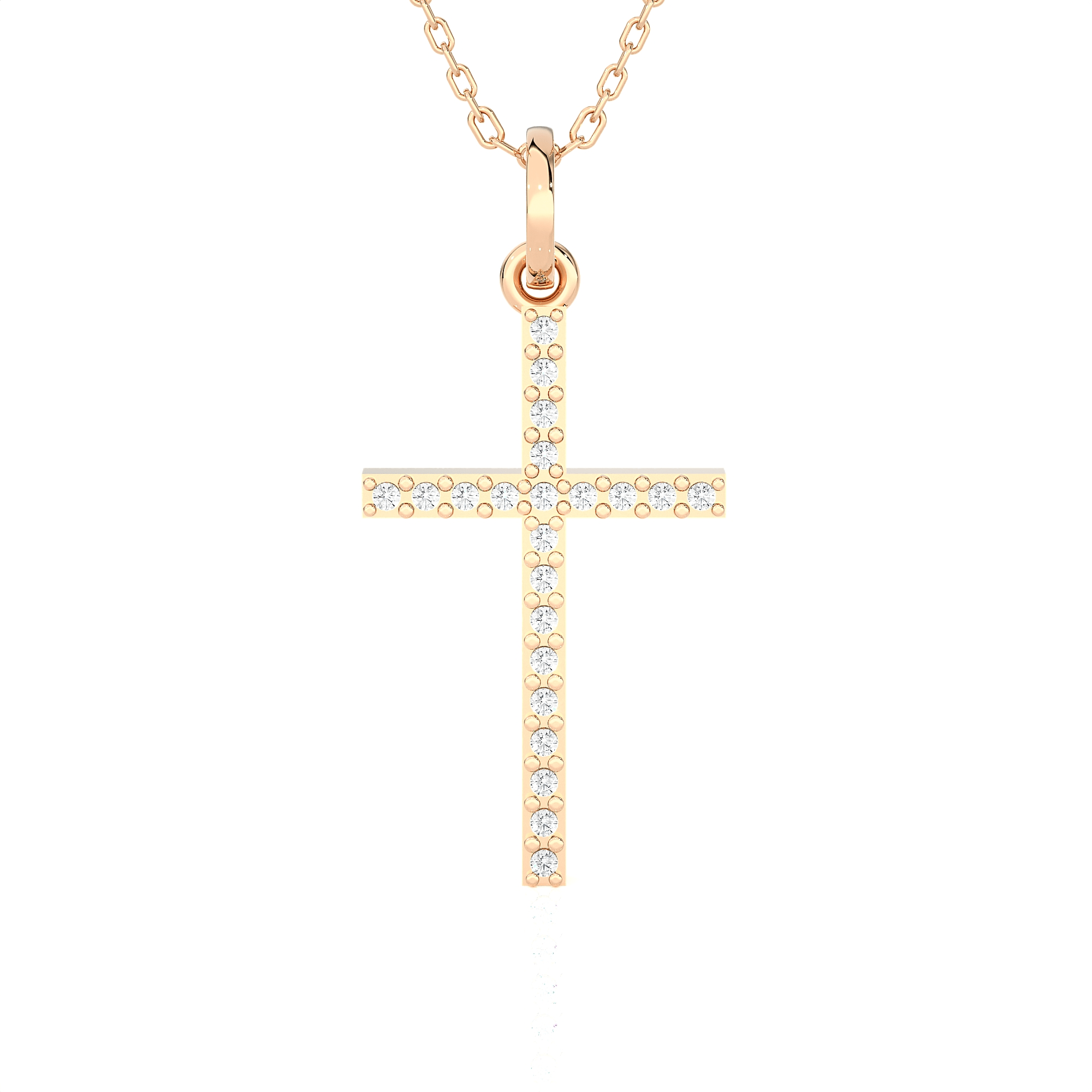 1/8  ctw Round Lab Grown Diamond Cross Pendant