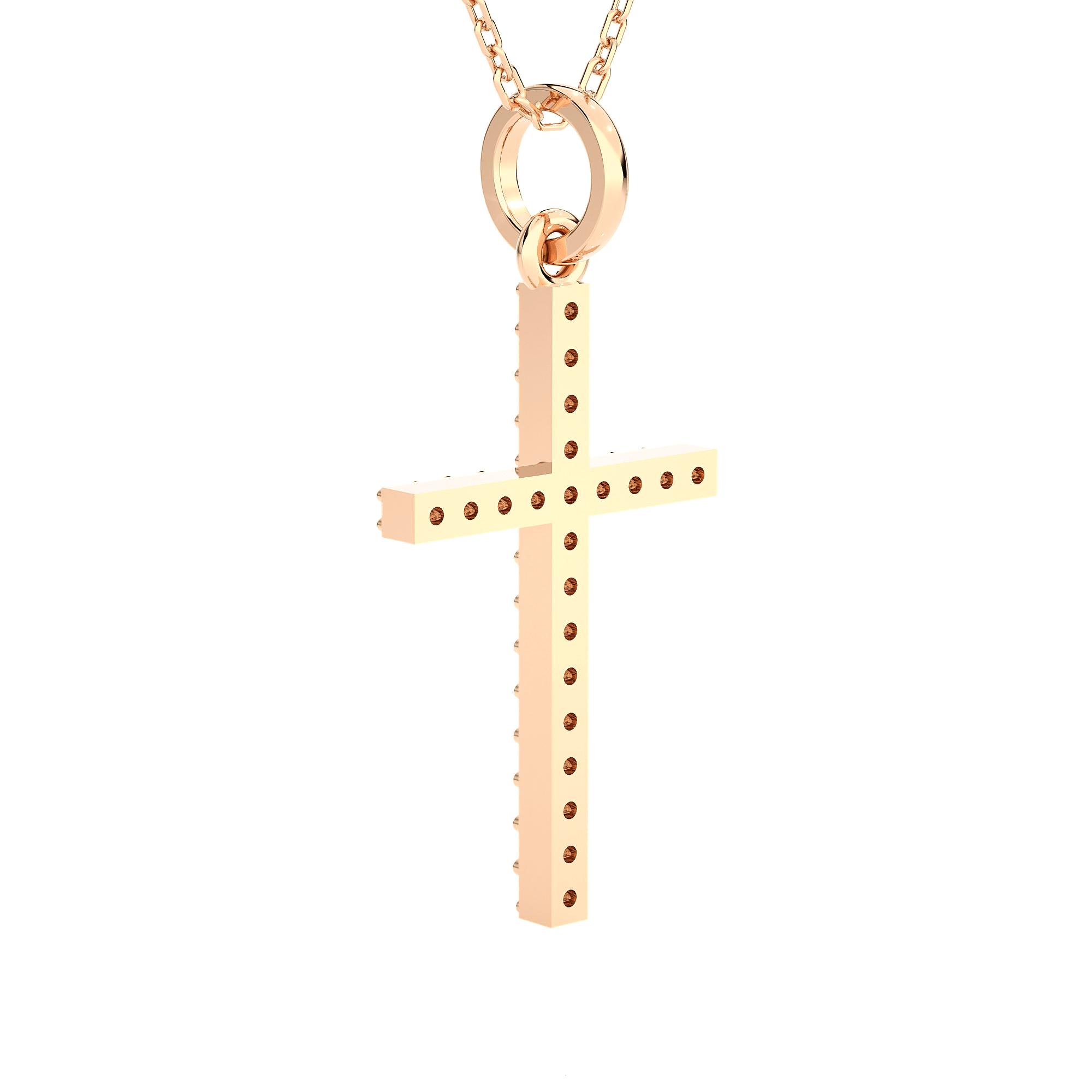1/8  ctw Round Lab Grown Diamond Cross Pendant