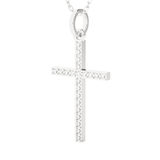1/8  ctw Round Lab Grown Diamond Cross Pendant