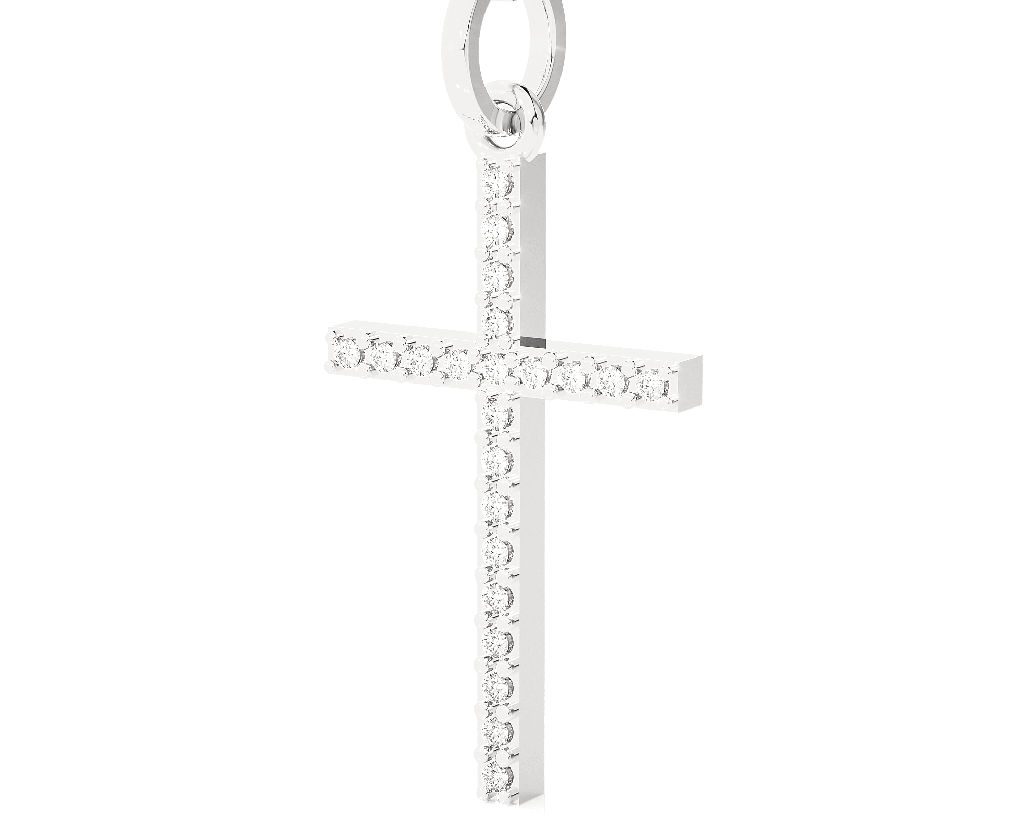 1/8  ctw Round Lab Grown Diamond Cross Pendant