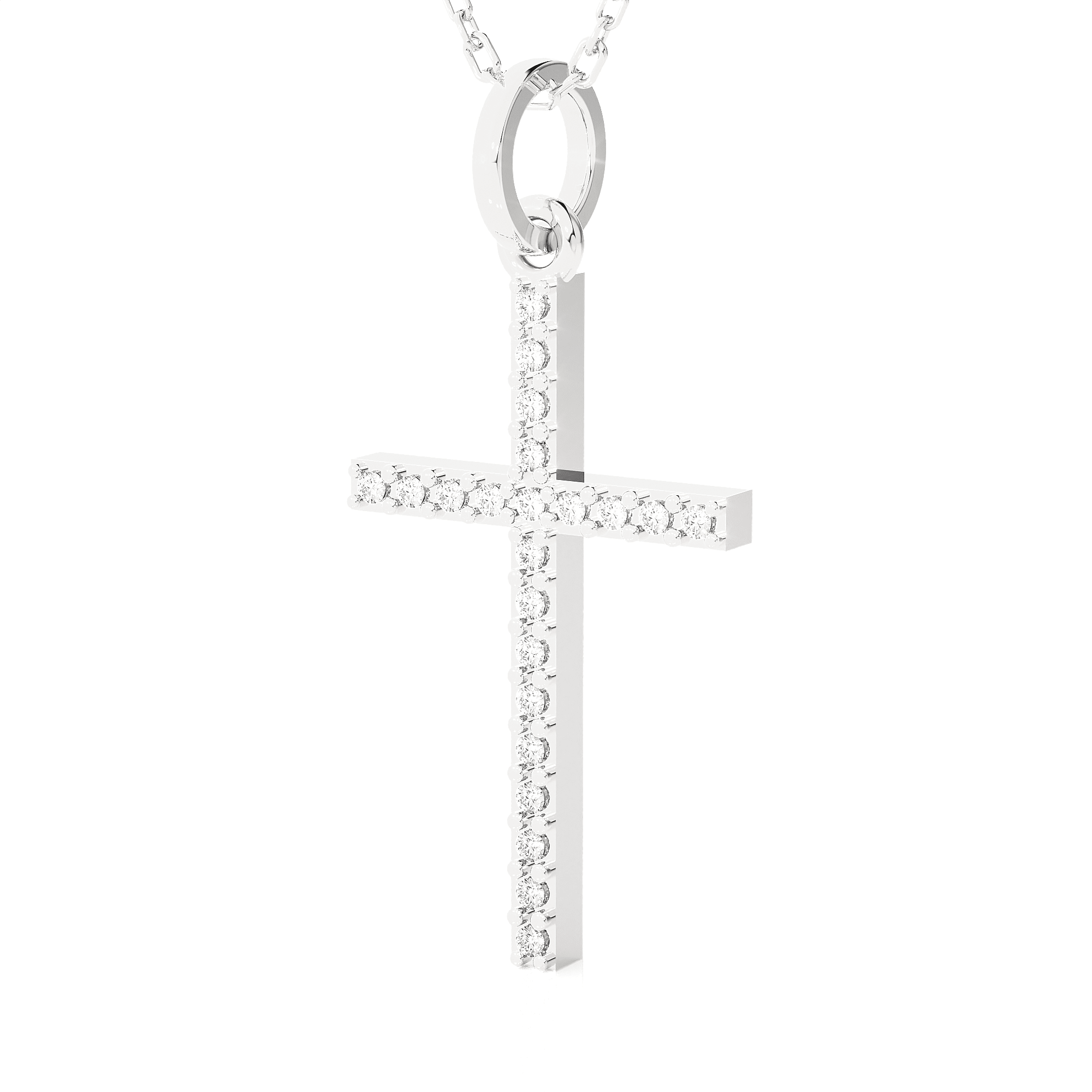 1/8  ctw Round Lab Grown Diamond Cross Pendant