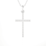 1/8  ctw Round Lab Grown Diamond Cross Pendant