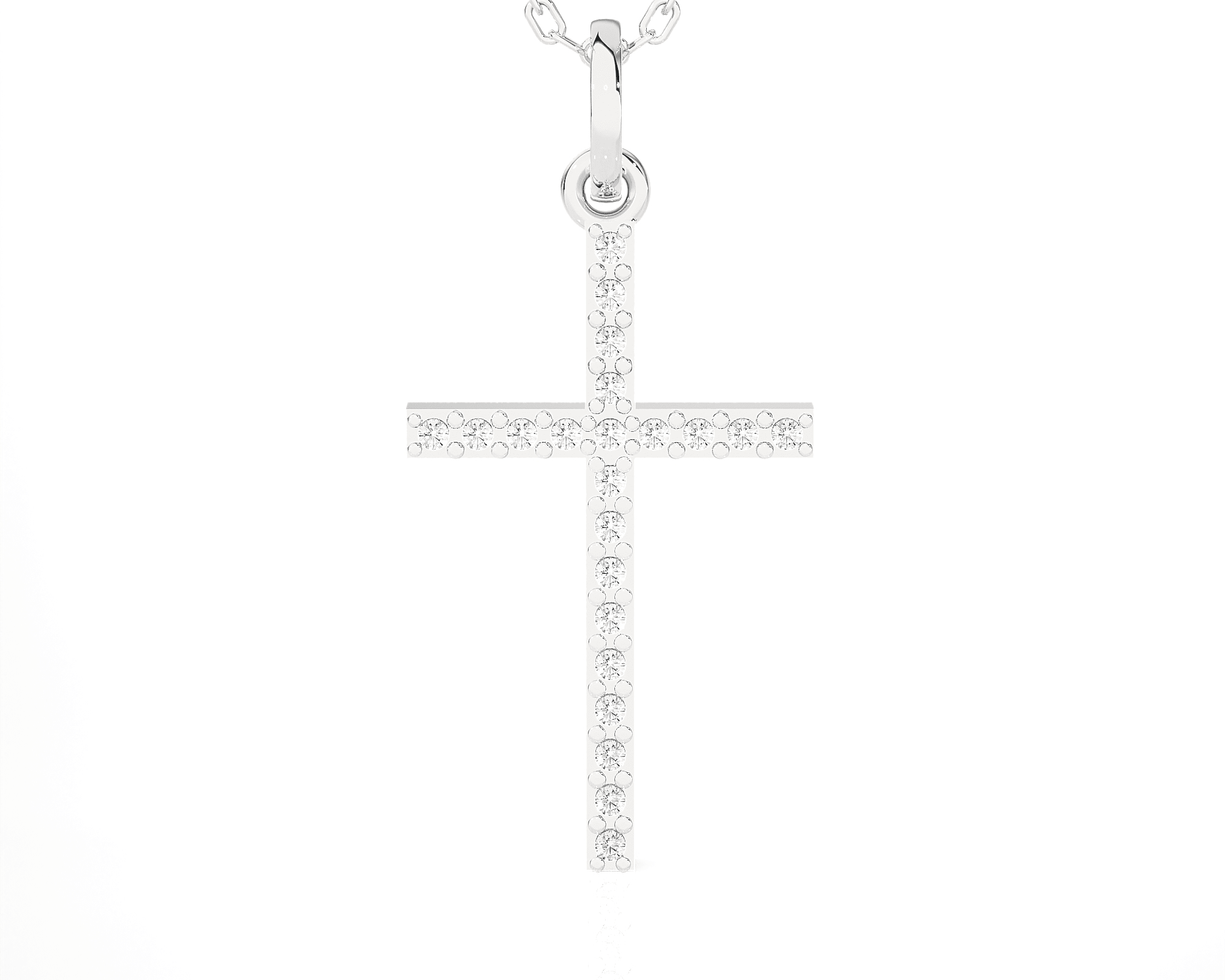 1/8  ctw Round Lab Grown Diamond Cross Pendant