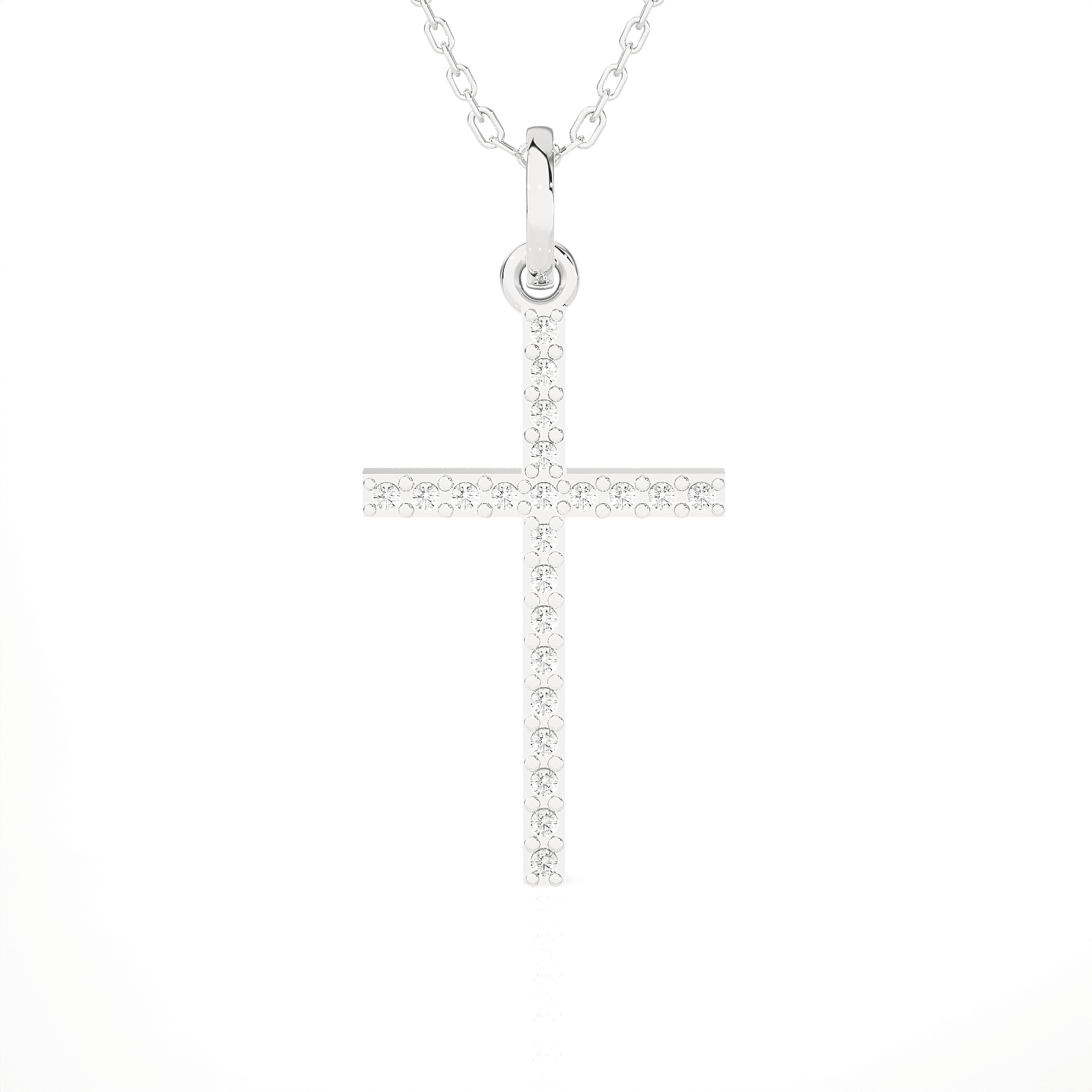 1/8  ctw Round Lab Grown Diamond Cross Pendant