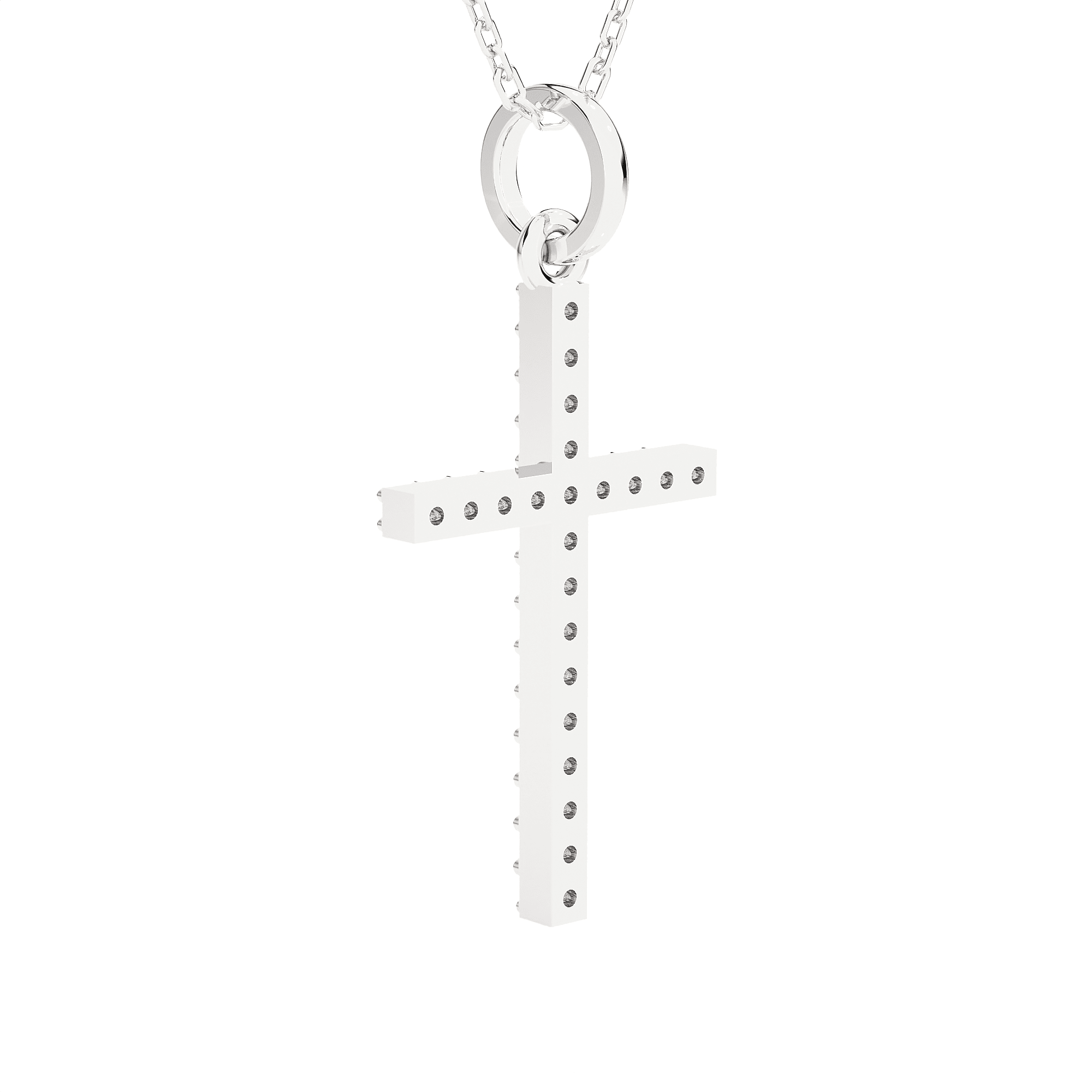 1/8  ctw Round Lab Grown Diamond Cross Pendant