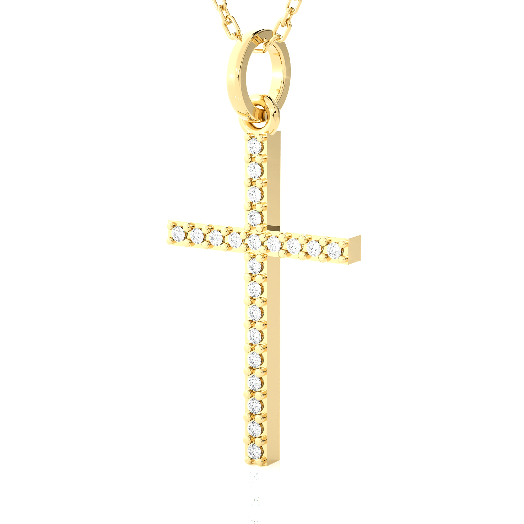1/8  ctw Round Lab Grown Diamond Cross Pendant