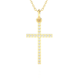 1/8  ctw Round Lab Grown Diamond Cross Pendant