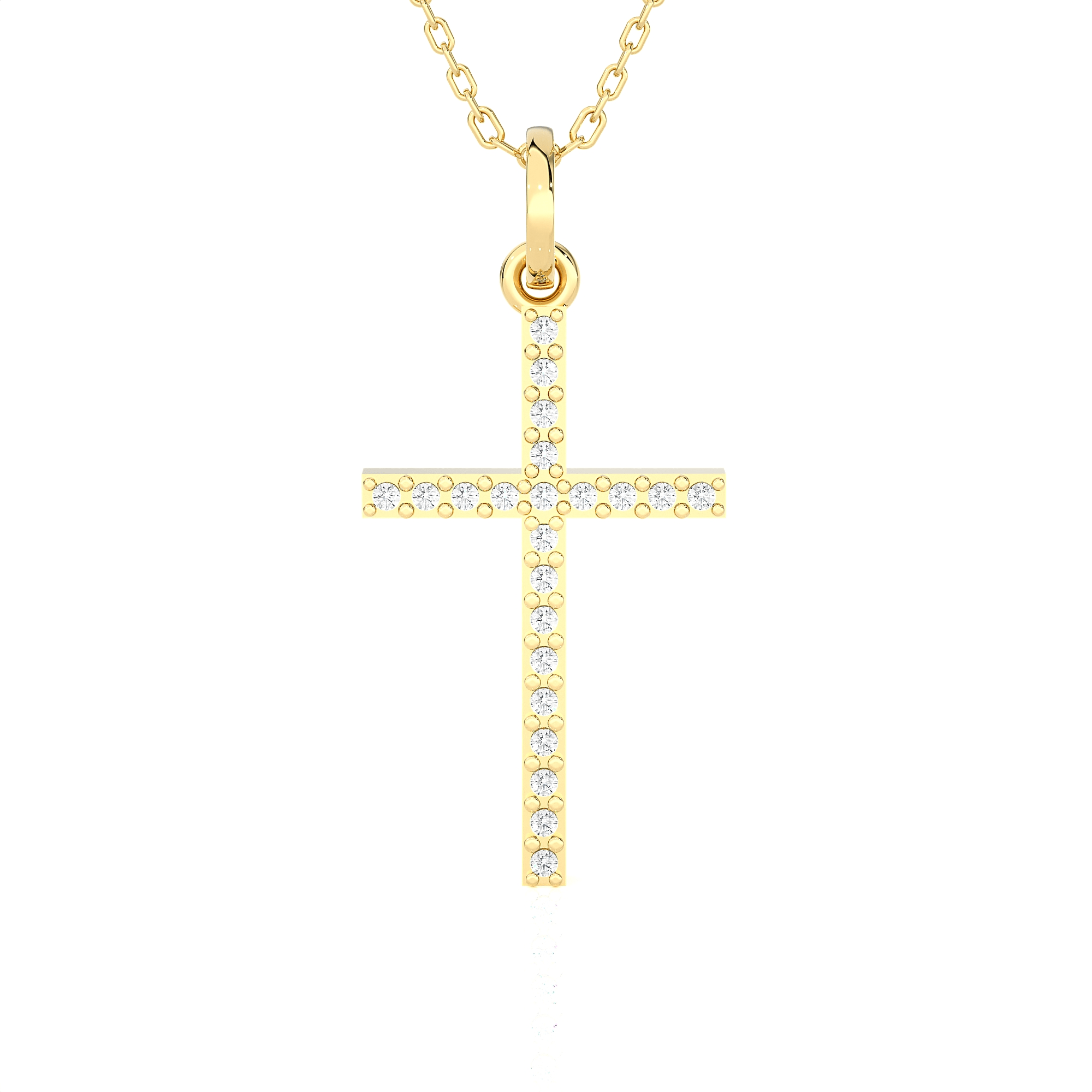 1/8  ctw Round Lab Grown Diamond Cross Pendant