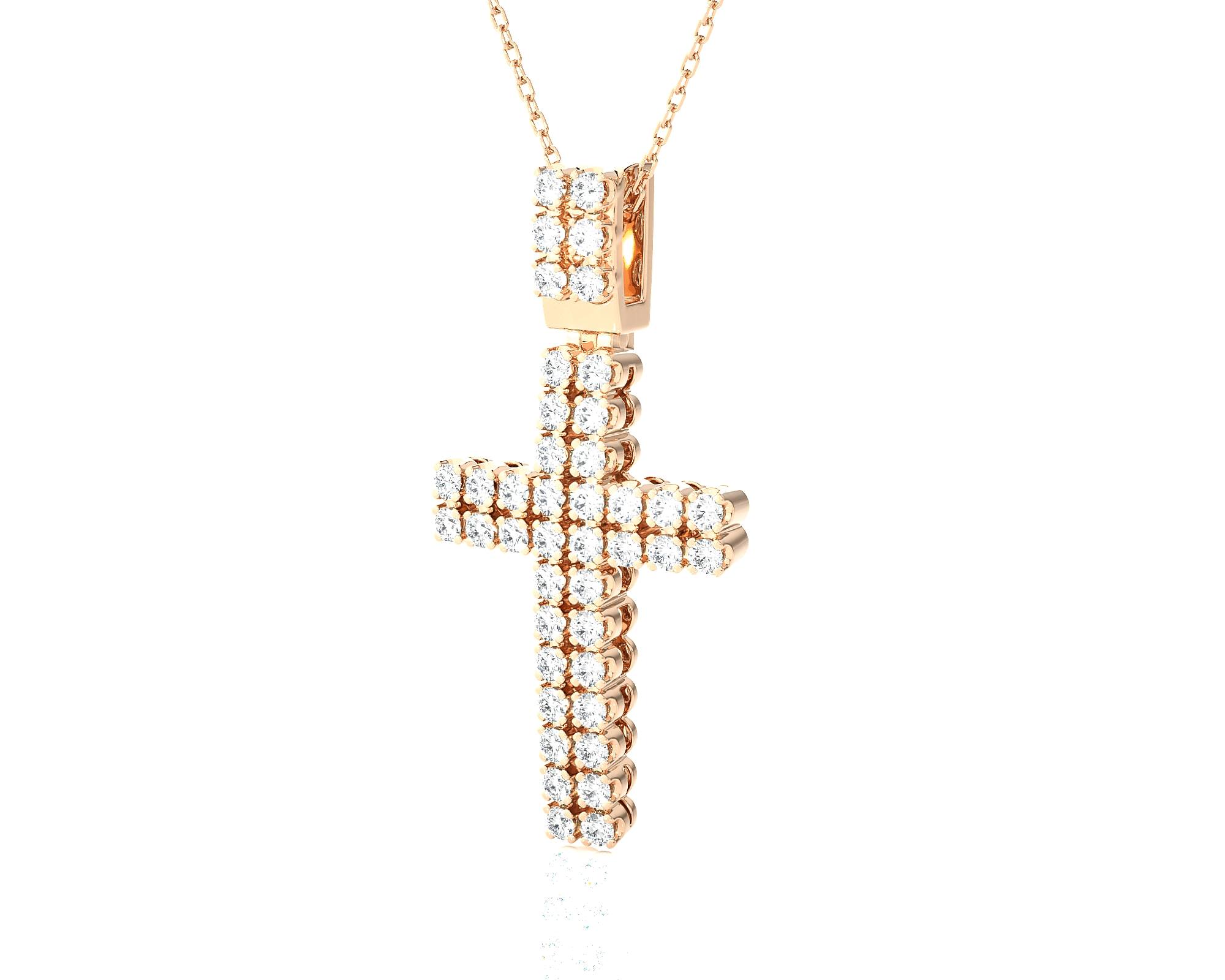 7/8  ctw Round Lab Grown Diamond Cross Pendant
