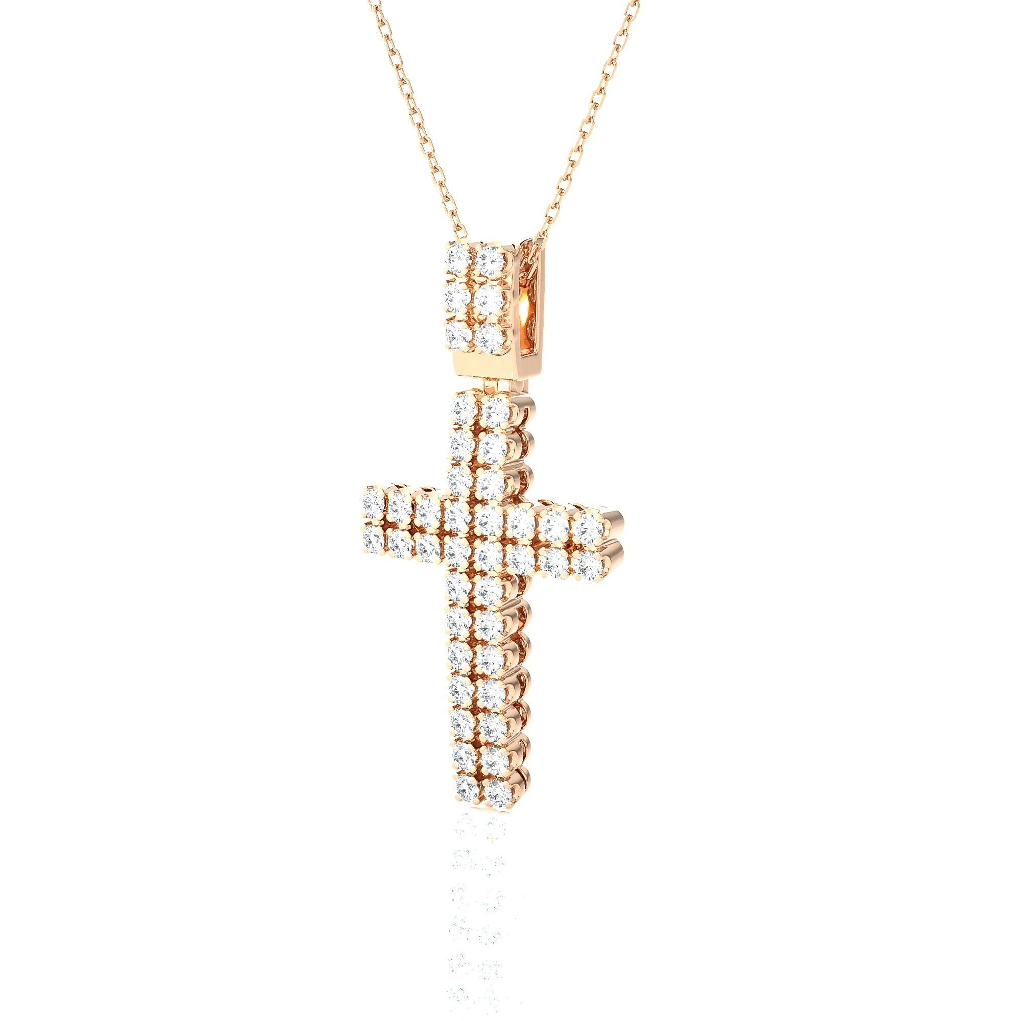 7/8  ctw Round Lab Grown Diamond Cross Pendant