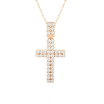 7/8  ctw Round Lab Grown Diamond Cross Pendant