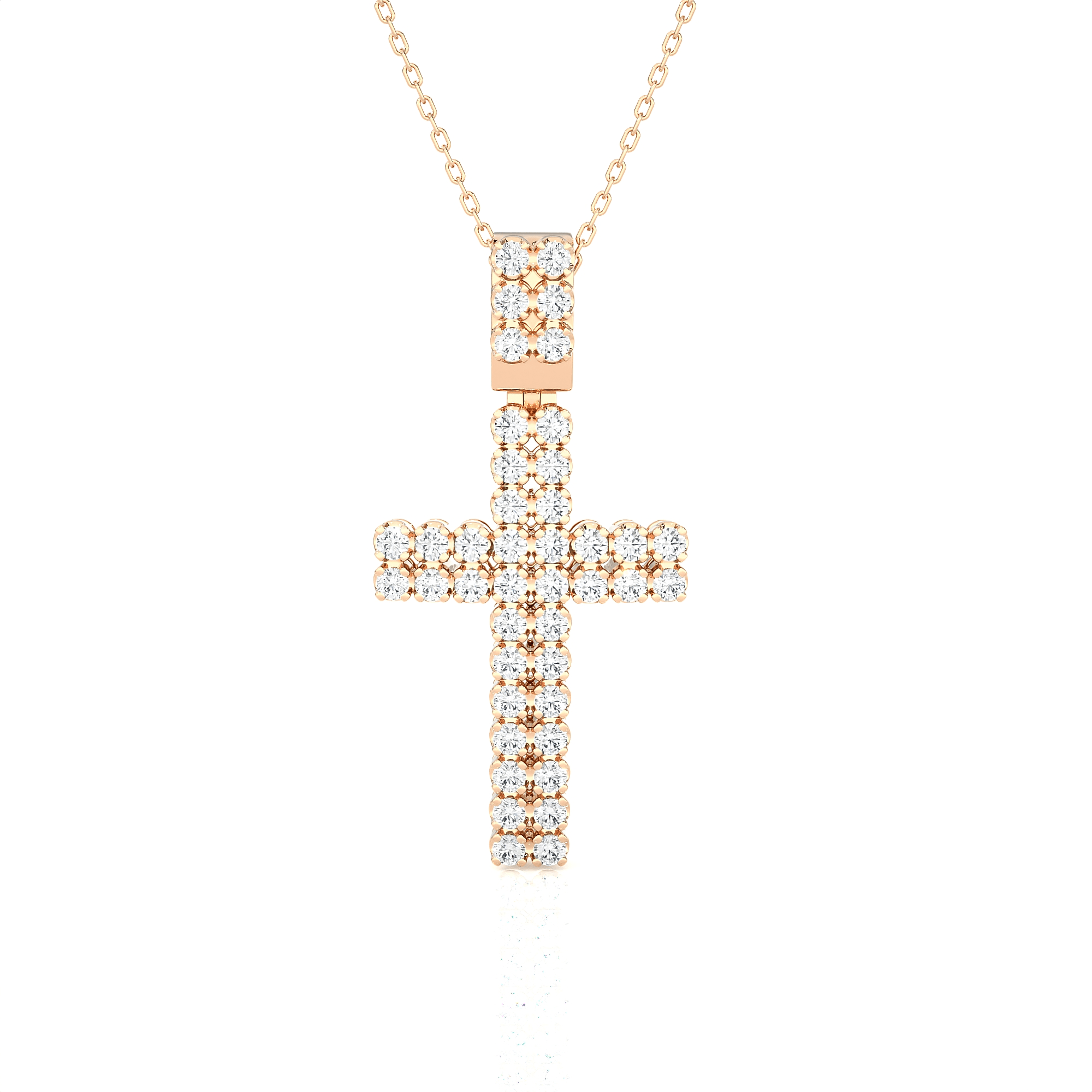 7/8  ctw Round Lab Grown Diamond Cross Pendant